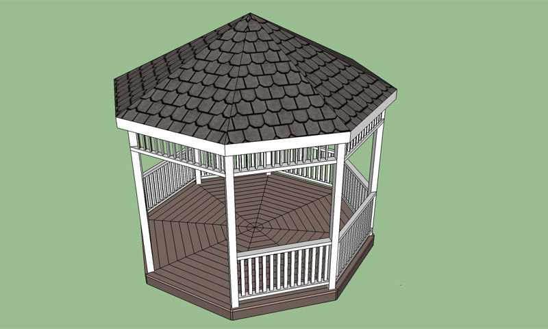 Octagonal gazebo - drawing, materials how to build yourself