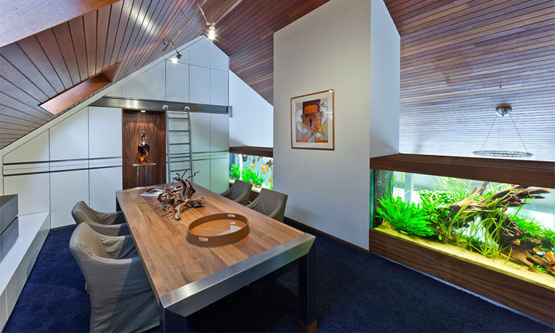 Aquarium sa interior - mga halimbawa ng disenyo