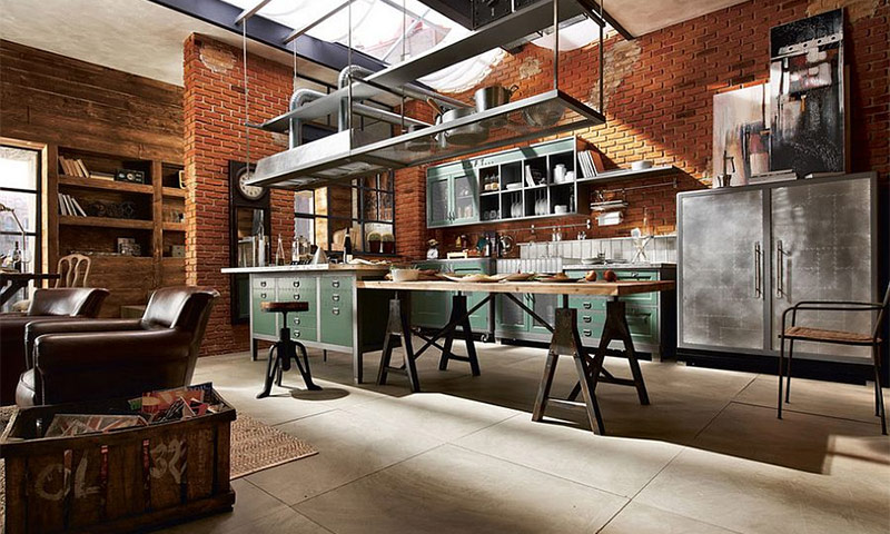 Loftová kuchyňa - interiérový dizajn