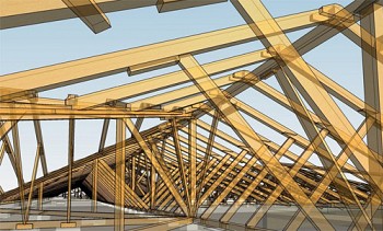 Rafter system of a gable roof and its device